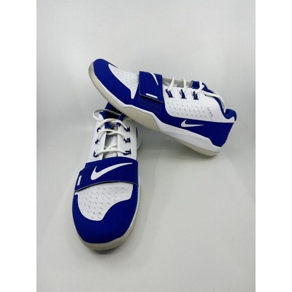 Men's Nike Alpha Menace Turf Low Football Cleats BV3997-101 White Blue Size 12.5 - Picture 1 of 6